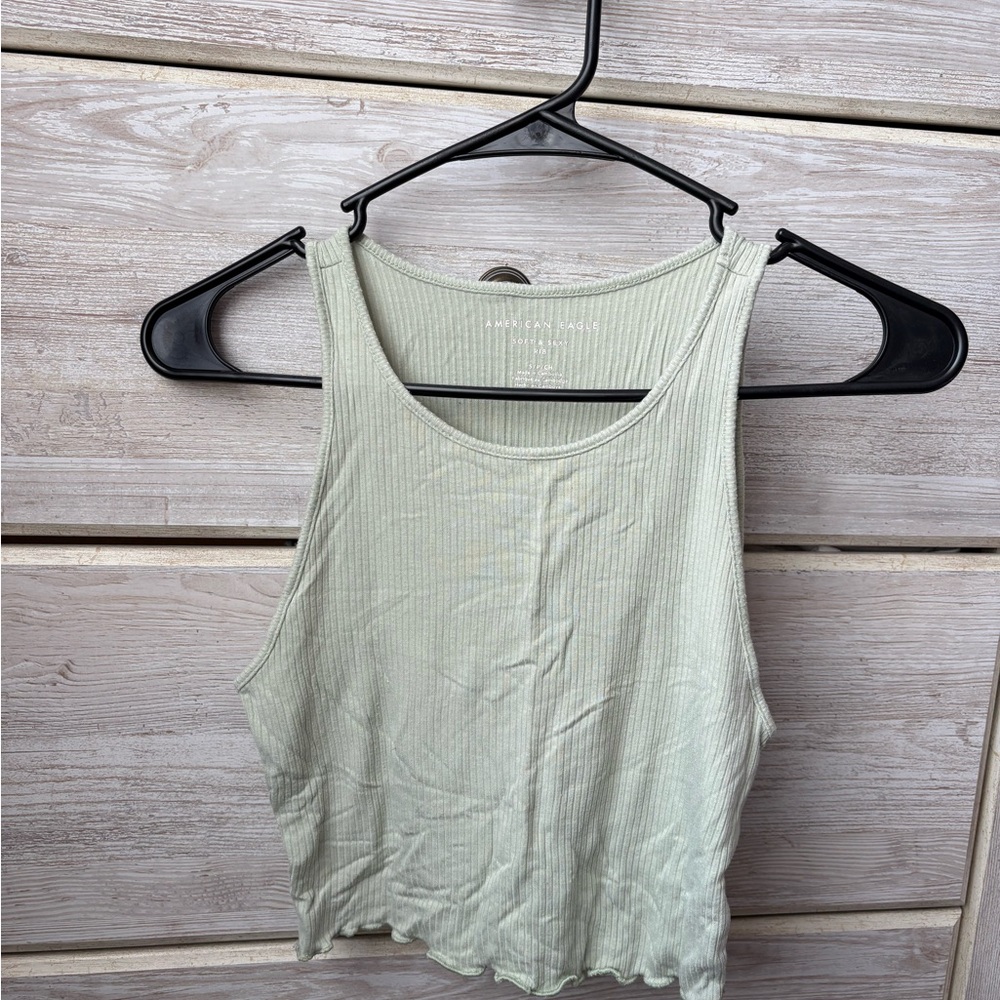 American Eagle Outfitters Mint Ribbed Tank Top